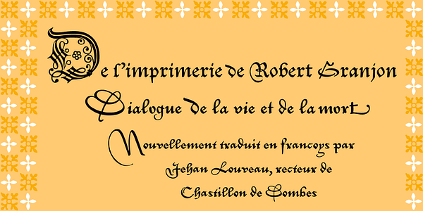 Card displaying P22 Civilite typeface in various styles