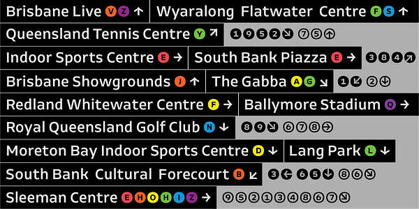 Card displaying Brisbane typeface in various styles