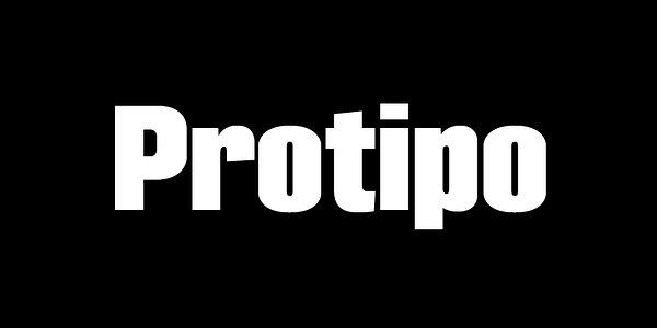 Card displaying Protipo typeface in various styles