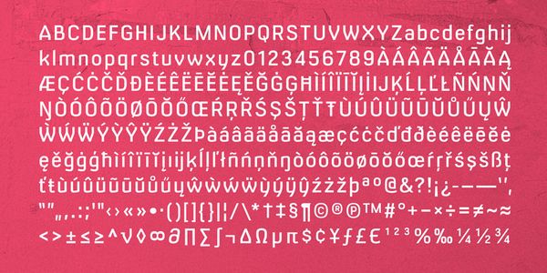 Card displaying Milibus typeface in various styles