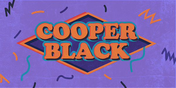 Card displaying Cooper Black typeface in various styles
