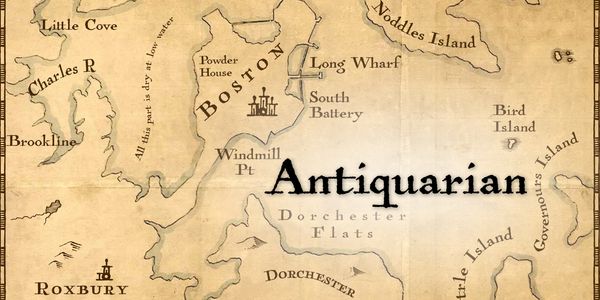Card displaying Antiquarian typeface in various styles