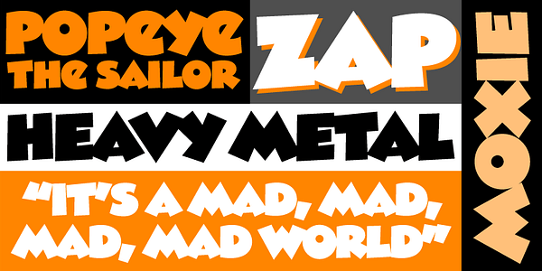 Card displaying Madcap typeface in various styles