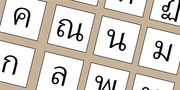 Card displaying Adobe Thai typeface in various styles