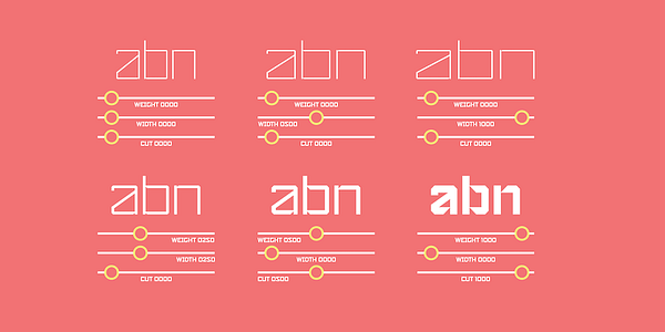 Card displaying Mode Variable typeface in various styles