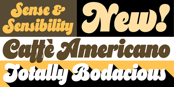 Card displaying Cheesecake typeface in various styles