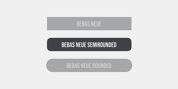 Card displaying Bebas Neue SemiRounded typeface in various styles