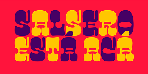 Card displaying Salsero typeface in various styles