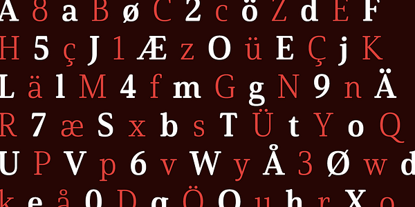 Card displaying Solitas Serif typeface in various styles