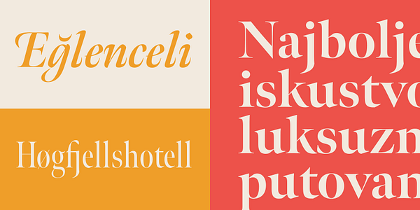 Card displaying Meno Banner typeface in various styles