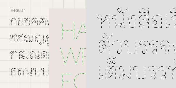 Card displaying Anuparp Dot typeface in various styles
