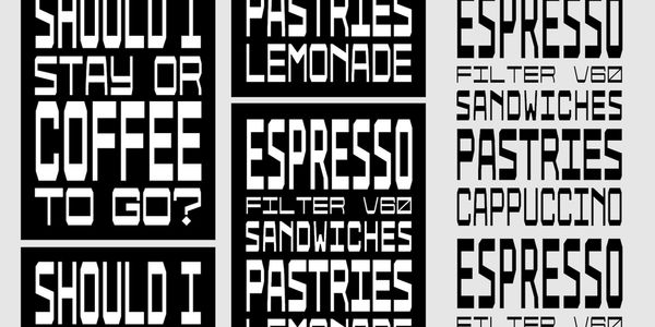 Card displaying Pressato Variable typeface in various styles