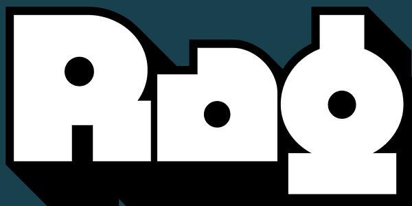 Card displaying Megazoid typeface in various styles