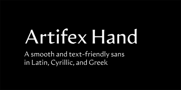 Card displaying Artifex Hand CF typeface in various styles