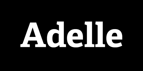 Card displaying Adelle typeface in various styles