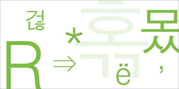 Dotum 書体を様々なスタイルで表示するカード