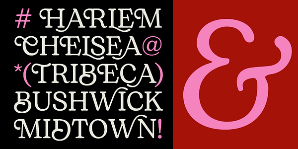 Card displaying Bogart typeface in various styles