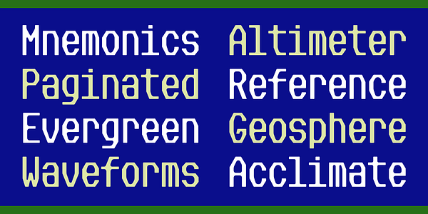 Card displaying Slight Chance typeface in various styles