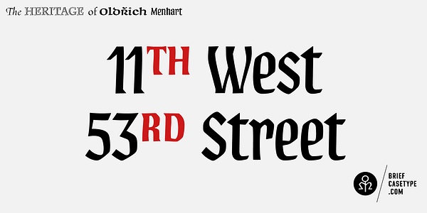 Card displaying BC Vajgar typeface in various styles