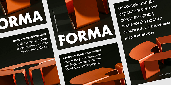 Card displaying Futura®100 typeface in various styles