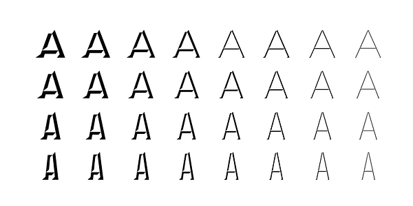 Card displaying Novecento Carved typeface in various styles