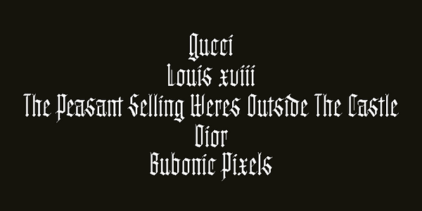 Card displaying Fayte Pixel typeface in various styles