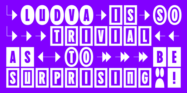 Card displaying BC Ludva typeface in various styles