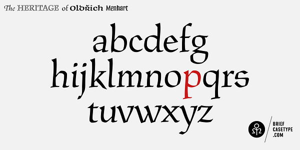 Card displaying BC Parlament typeface in various styles