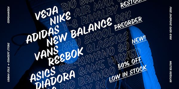 Card displaying PD Writer typeface in various styles