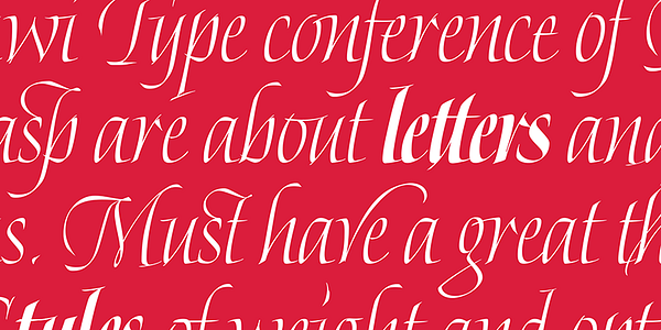 Card displaying Gratia typeface in various styles