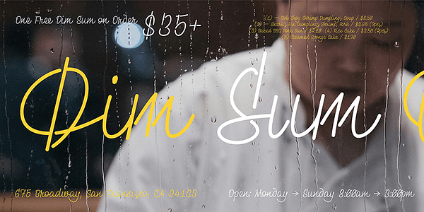 Card displaying PD Monolina typeface in various styles