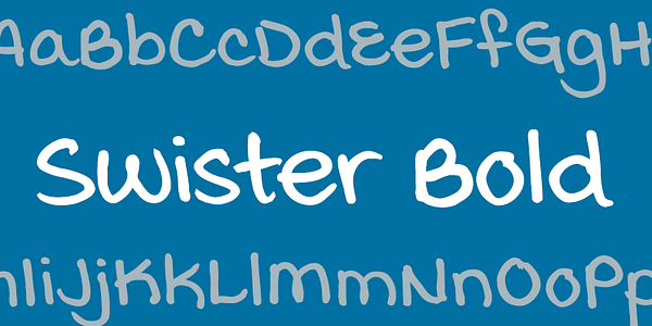 Card displaying Swister typeface in various styles
