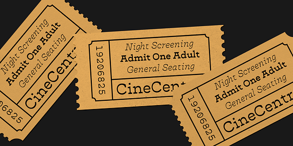 Card displaying Cattivo typeface in various styles