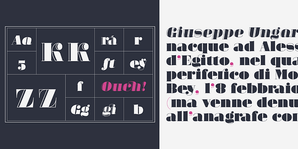 Card displaying Margarita typeface in various styles