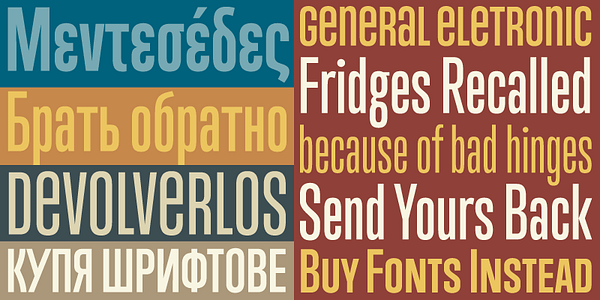 Card displaying Trump typeface in various styles