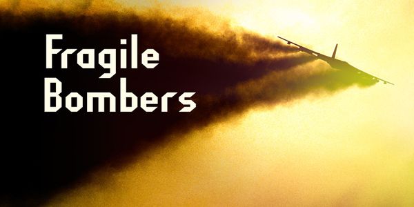 Card displaying Fragile Bombers typeface in various styles