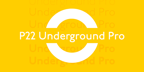 Card displaying P22 Underground typeface in various styles