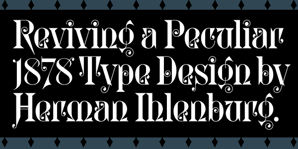 Card displaying Glyptic DJR typeface in various styles