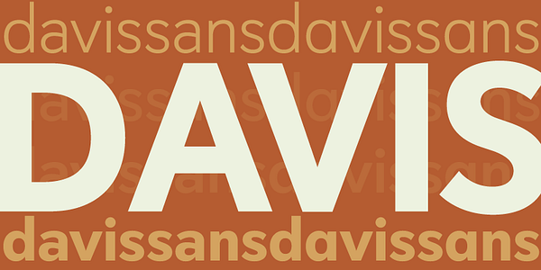 Card displaying Davis Sans typeface in various styles