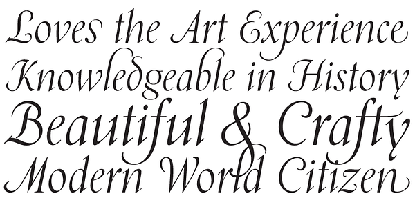 Card displaying Kumlien typeface in various styles