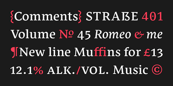 Karte mit der Schriftart Nassim Latin in verschiedenen Schnitten