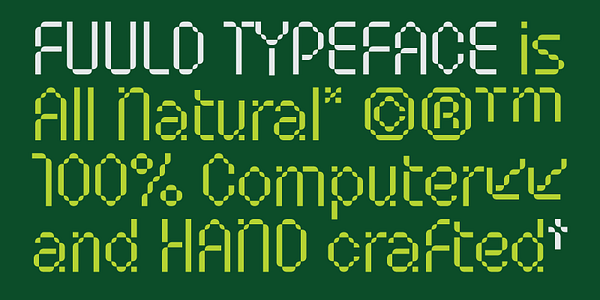 Card displaying Fuuld typeface in various styles