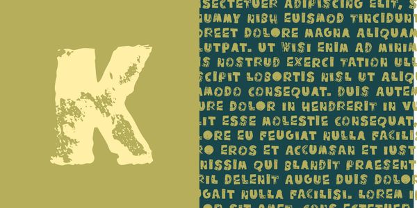 Card displaying Salvation typeface in various styles