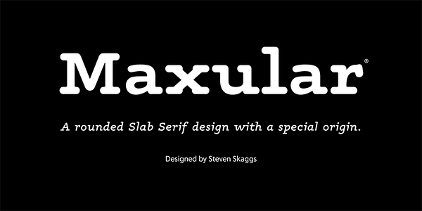 Card displaying Maxular typeface in various styles