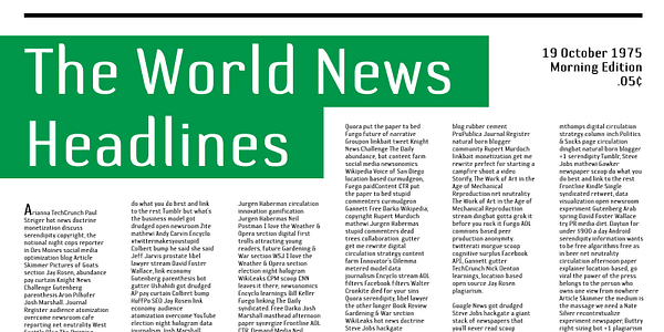 Card displaying Default Gothic typeface in various styles