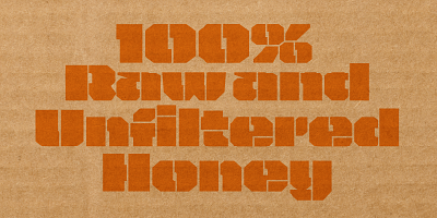 Card displaying Bite Stencil typeface in various styles