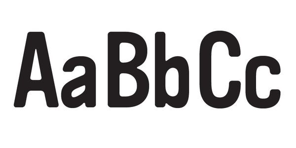 Card displaying Vinyl typeface in various styles