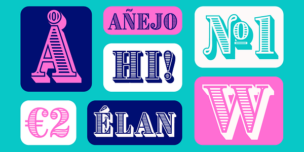 Card displaying Brim Narrow Combined typeface in various styles