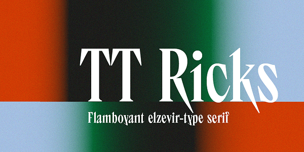 Card displaying TT Ricks typeface in various styles
