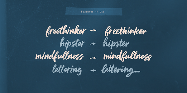 Card displaying Freethinker typeface in various styles